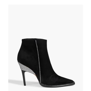 Jimmy Choo Brecken 100 crystal-embellished suede ankle boots Sz 36